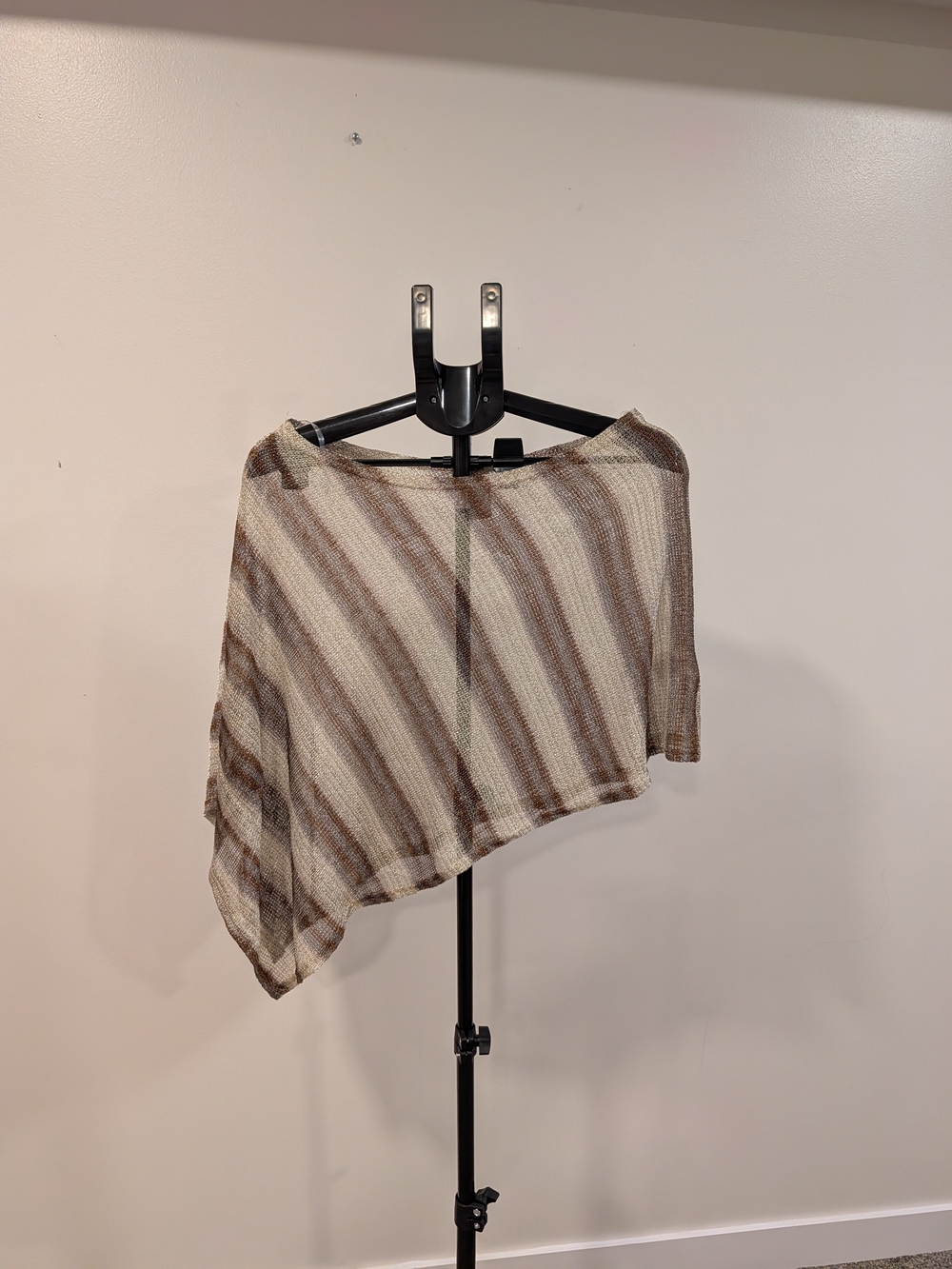 Windsor Brown & Cream Striped Lightweight Wrap Shawl